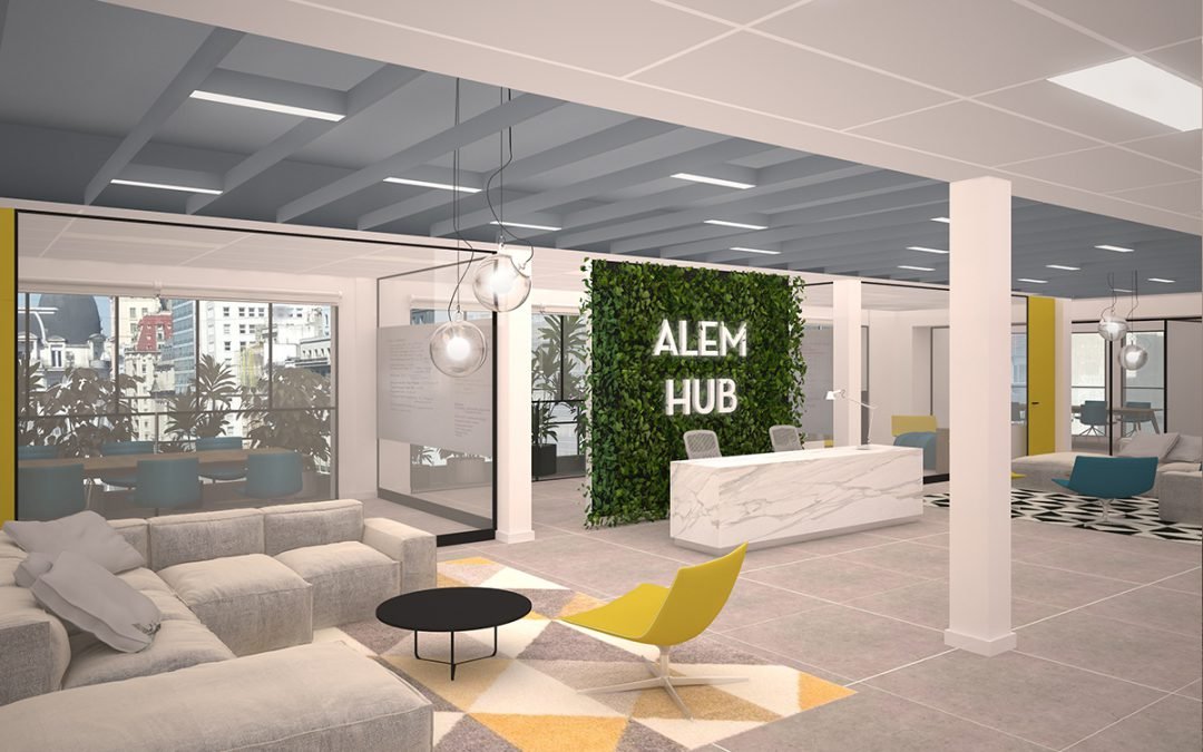 Alem Hub. Diseño y Renders de Oficinas.